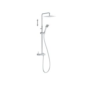 Conjunto de grifo monomando mural de 2 vías para ducha serie Lex, ref. 08119701