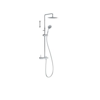 Conjunto de grifo monomando mural de 2 vías para ducha serie Lex, ref. 08119703