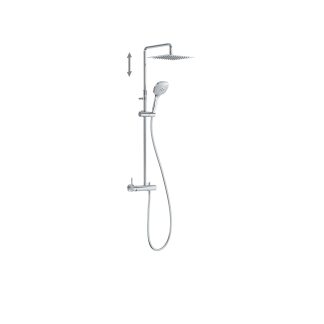 Conjunto de grifo monomando mural de 2 vías para ducha serie Lex, ref. 08119704