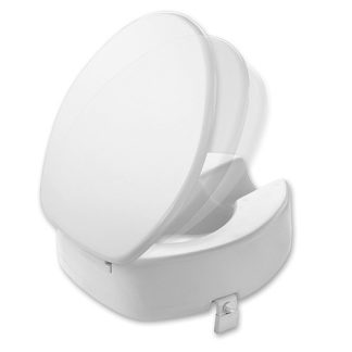 Elevador universal para inodoro con tapa de resina blanca