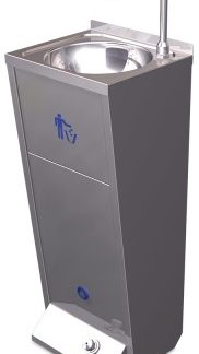 Lavabo de acero inoxidable registrable con pedestal