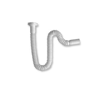 Sifón flexible de plástico blanco de 1 1/4" para lavabo ergonómico