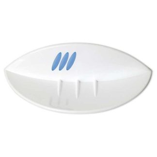 Jabonera de ABS blanco y azul