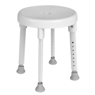 Taburete de baño de aluminio de altura regulable de 420 a 570 mm