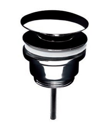 Válvula click-clack cromada desmontable para lavamanos de acero inoxidable