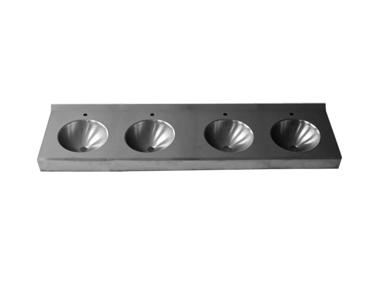 Lavabo colectivo de acero inoxidable AISI 304 de 1 a 4 senos