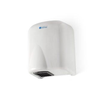 Secamanos automático con carcasa de ABS blanco, vista frontal