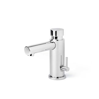 Grifo temporizado de lavabo de caño alto en latón cromado, versión mezcladora