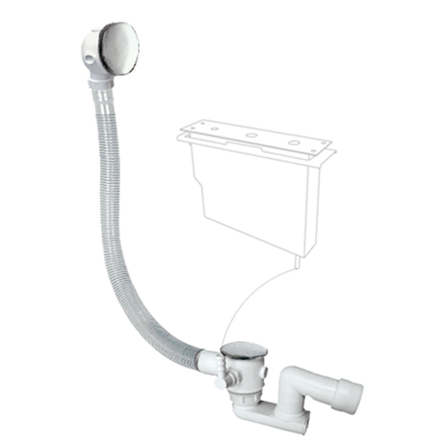 Válvula de desagüe Click-clack para bañera con rebosadero y toma de drenaje
