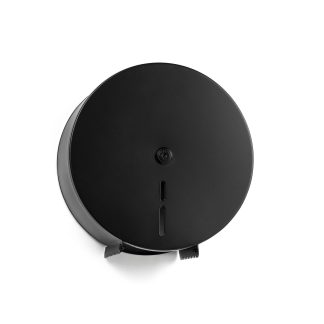 Portarrollos industrial de acero inoxidable para rollos de hasta 25 cm, acabado negro