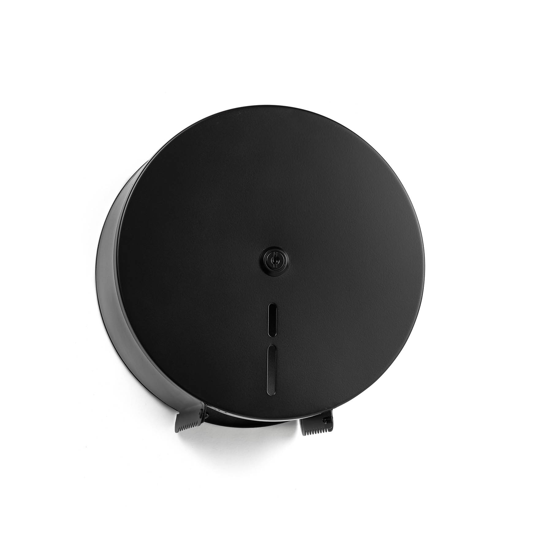 Portarrollos industrial de acero inoxidable para rollos de hasta 25 cm, acabado negro