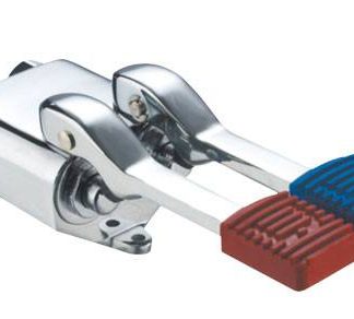Grifo de pedal doble de latón cromado con conexión horizontal