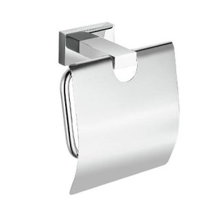 Portarrollos de papel higiénico con tapa de acero inoxidable, acabado satinado