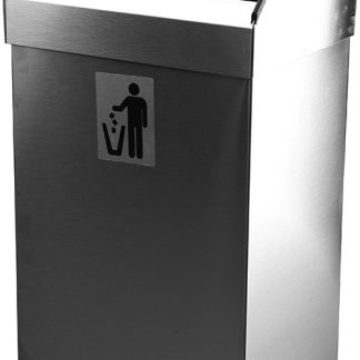 Papelera de gran capacidad de acero inoxidable satinado de 40 litros