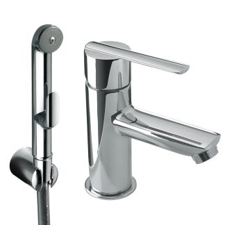 Grifo monomando para lavabo con ducha para inodoro serie Lex