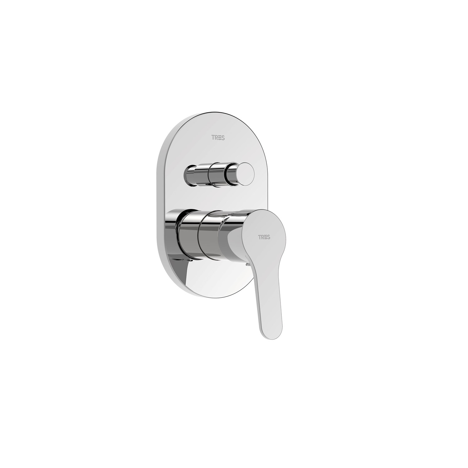 Grifo monomando empotrado de 2 vías para bañera y ducha serie Base