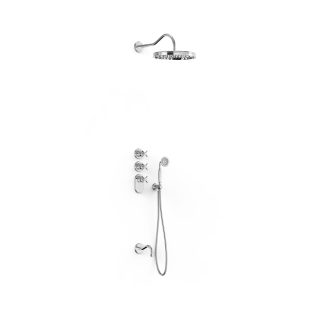Kit de grifo termostático empotrado de 3 vías Block System para bañera y ducha serie Clasic