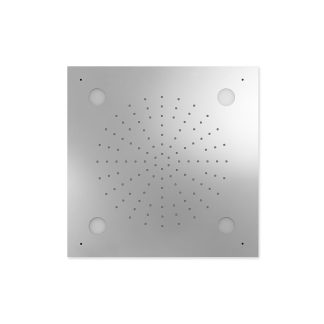 Rociador de ducha empotrado a techo con Cromoterapia, dimensiones 500x500 mm