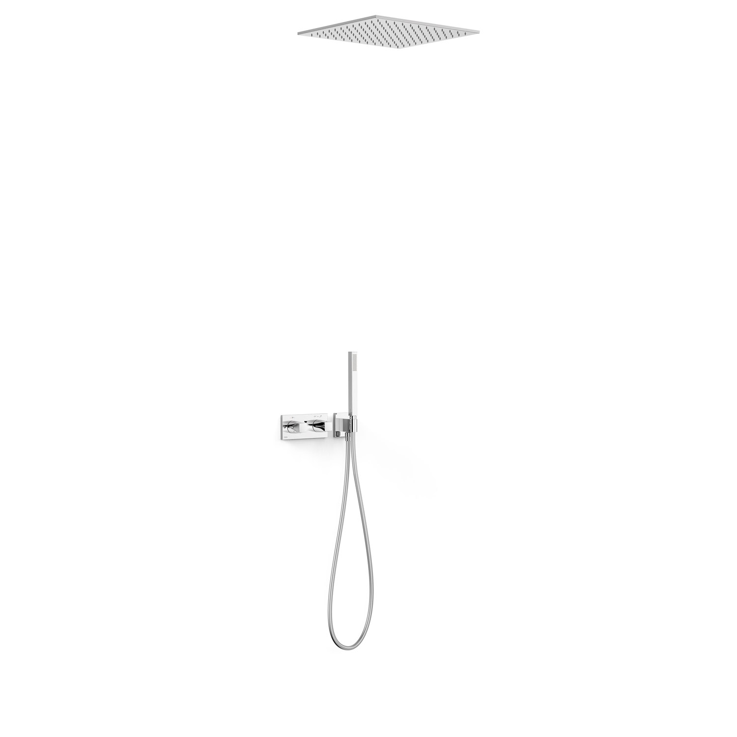 Kit de grifo termostático empotrado de 2 vías B-system para ducha serie Cuadro, ref. 30725206