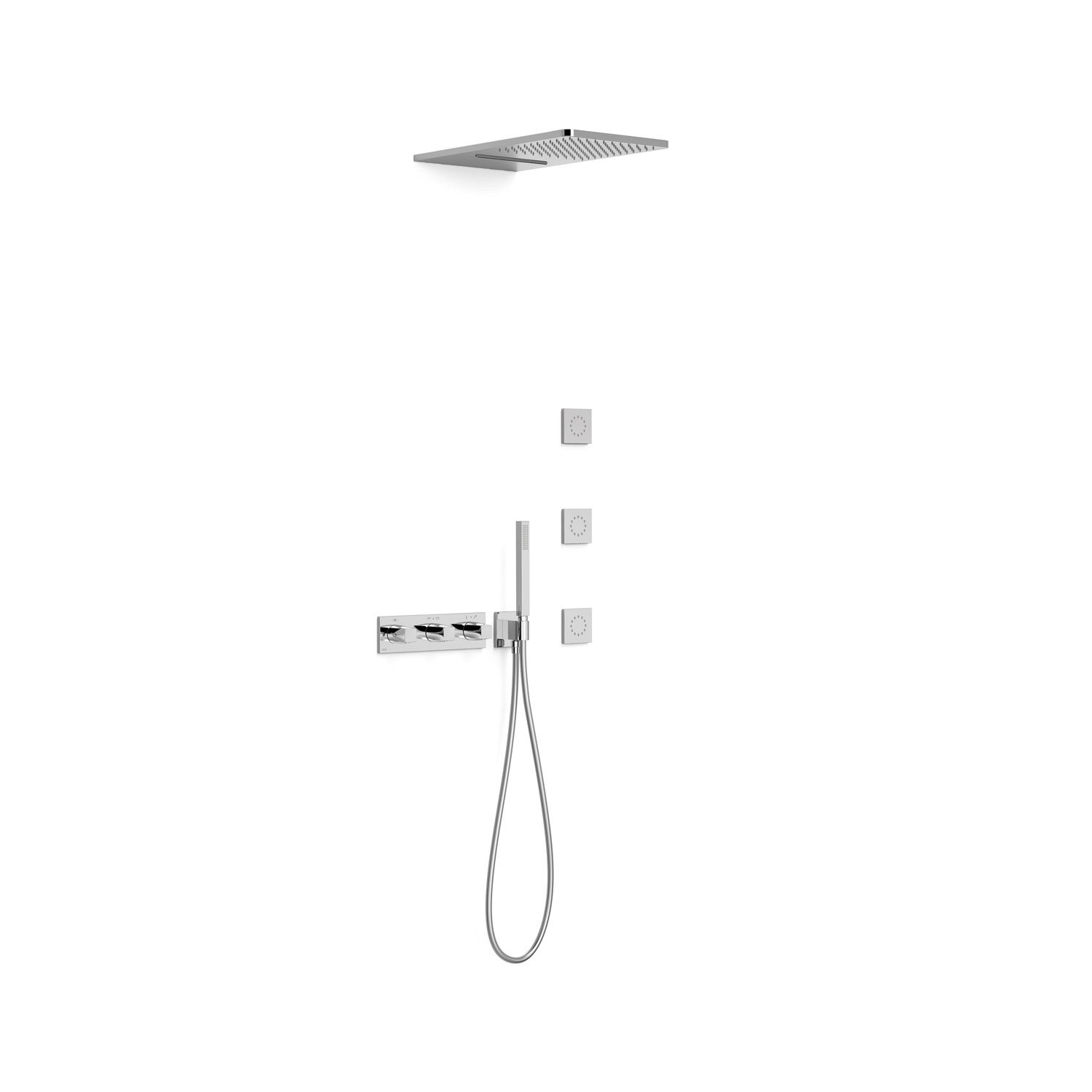 Kit de grifo termostático empotrado de 4 vías B-system para ducha, ref. 30725405