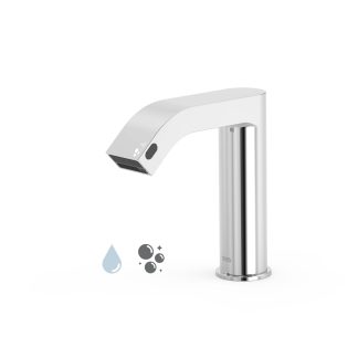 Grifo electrónico de 1 agua con dosificador de jabón automático para lavabo, cromado
