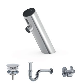 Kit de grifo electrónico de lavabo de 1 agua con válvula y sifón