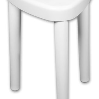 Taburete de baño de termoplástico blanco con peso máximo de 150 kg