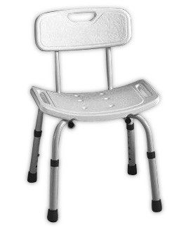 Silla de baño con respaldo y altura regulable