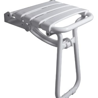 Asiento de ducha plegable de polipropileno y aluminio epoxi blanco