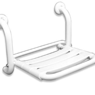 Asiento de baño plegable de acero pintado en epoxi blanco