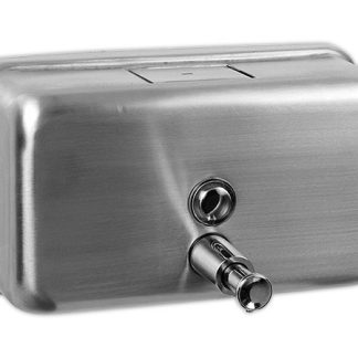 Dosificador de jabón líquido horizontal de acero inoxidable satinado