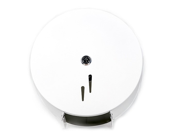 Portarrollos industrial de acero inoxidable para rollos de hasta 25 cm, acabado blanco