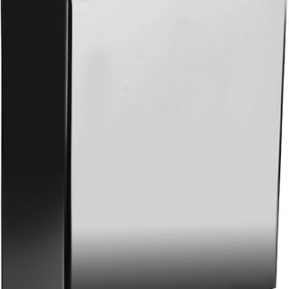 Papelera de pared rectangular de acero inoxidable de 355 × 155 × 450 mm, acabado satinado