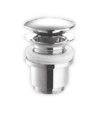 Válvula de desagüe click-clack cromada de 63 mm para lavabos con o sin rebosadero
