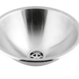 Lavabo semiesférico de acero inoxidable, Ø31 a Ø41 cm, brillo o mate
