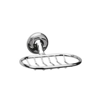 Jabonera de acero inoxidable y latón cromado de 150 × 135 mm