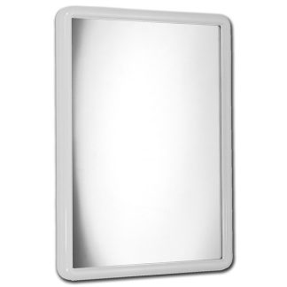 Espejo fijo de baño de ABS blanco de 670 × 490 mm