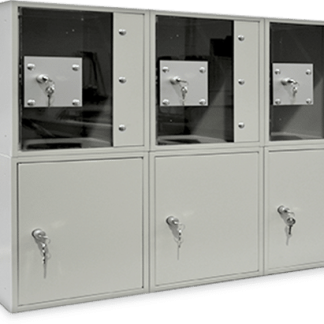 Consigna metálica compacta de 400 mm con puerta de metacrilato o metálica