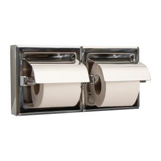 Portarollos papel higiénico doble con tapa Mediclinics serie Medisteel AI0320
