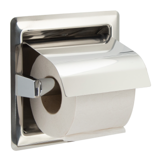 Portarollos papel higiénico con tapa y empotrable a la pared Mediclinics serie Medisteel AIE310