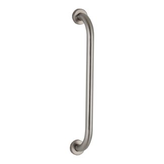 Barra de apoyo recta de acero inoxidable satinado de 32 mm con rosetas de pared