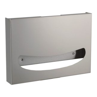 Dispensador de cubreasientos de papel en acero inoxidable con ranura frontal curva
